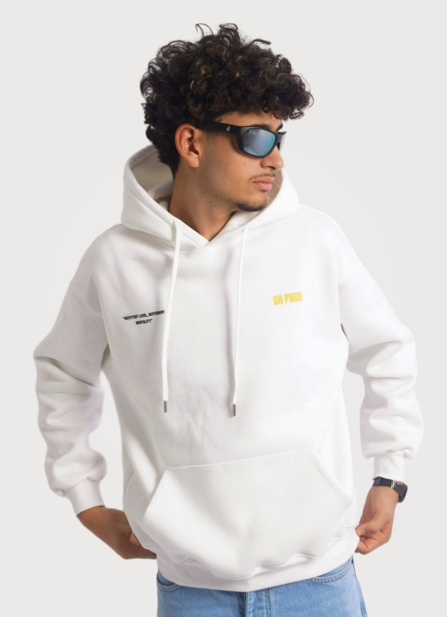 WHITE HOODIE ' MENTALITY '