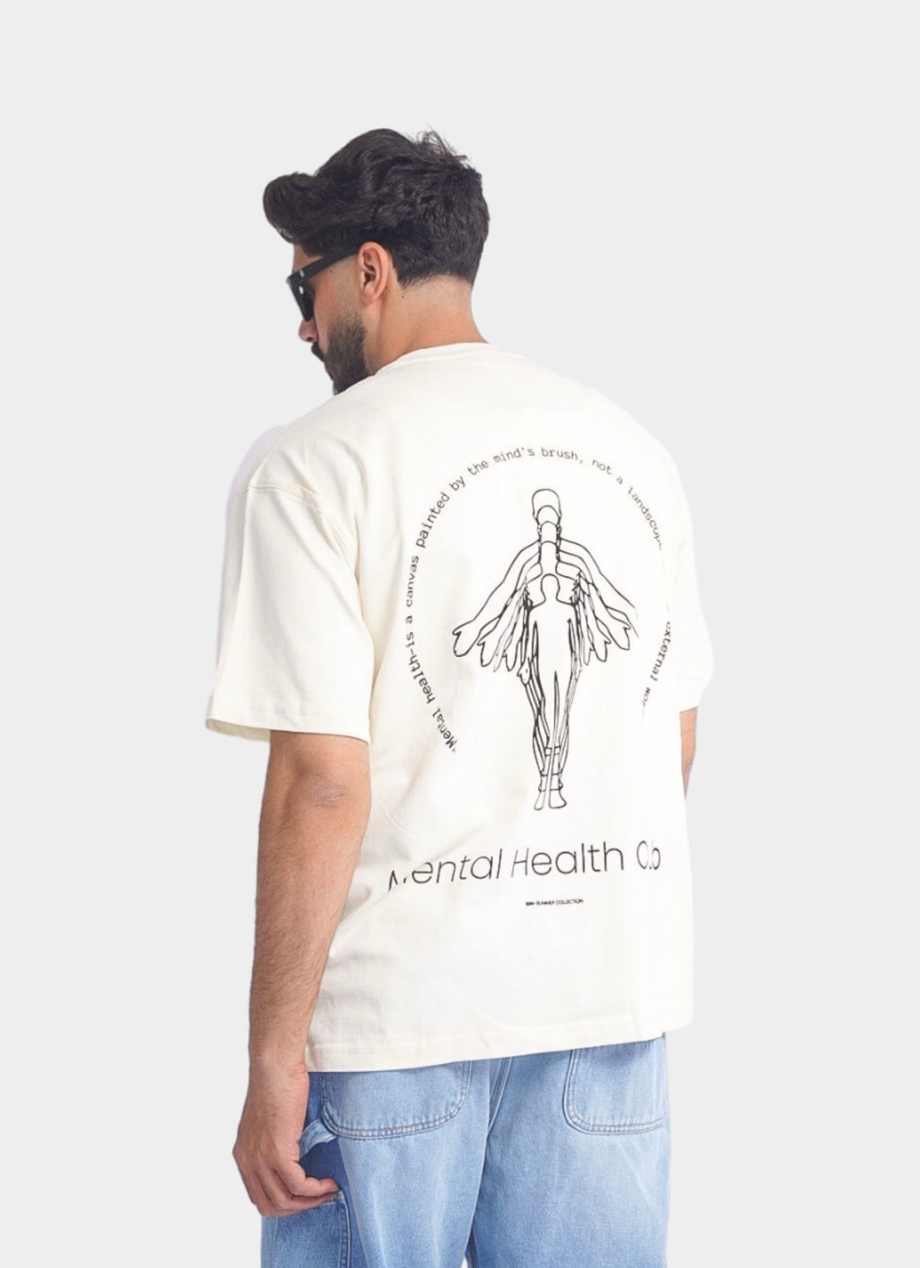 MENTAL HEALTH oversize t-shirt - SOFT BEIGE