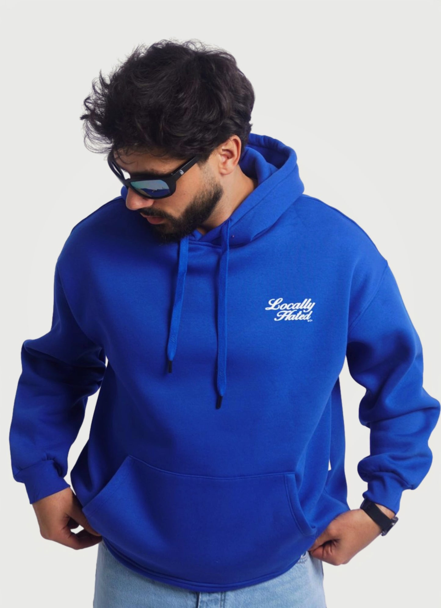 BLEU HOODIE ' LOCALLY HATED '