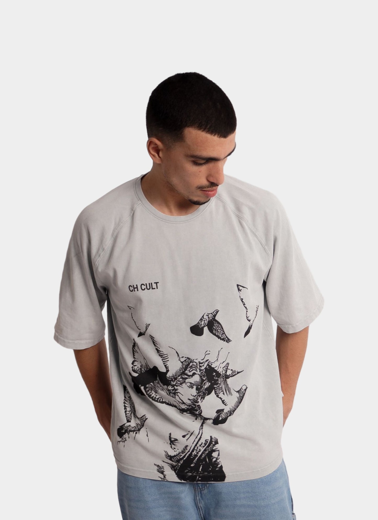 CH CULT oversize t-shirt - WASHED GREY