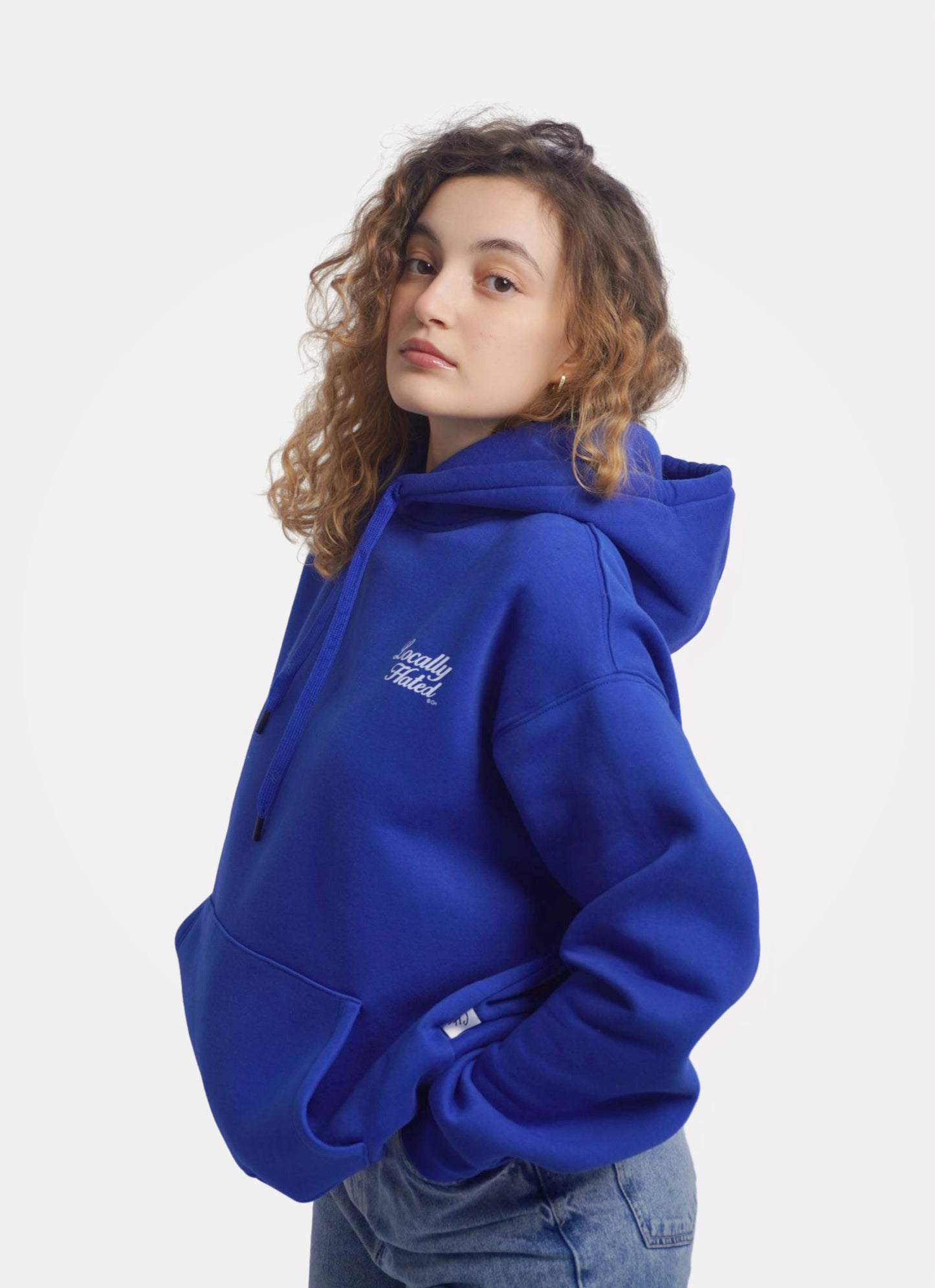 BLEU HOODIE ' LOCALLY HATED '
