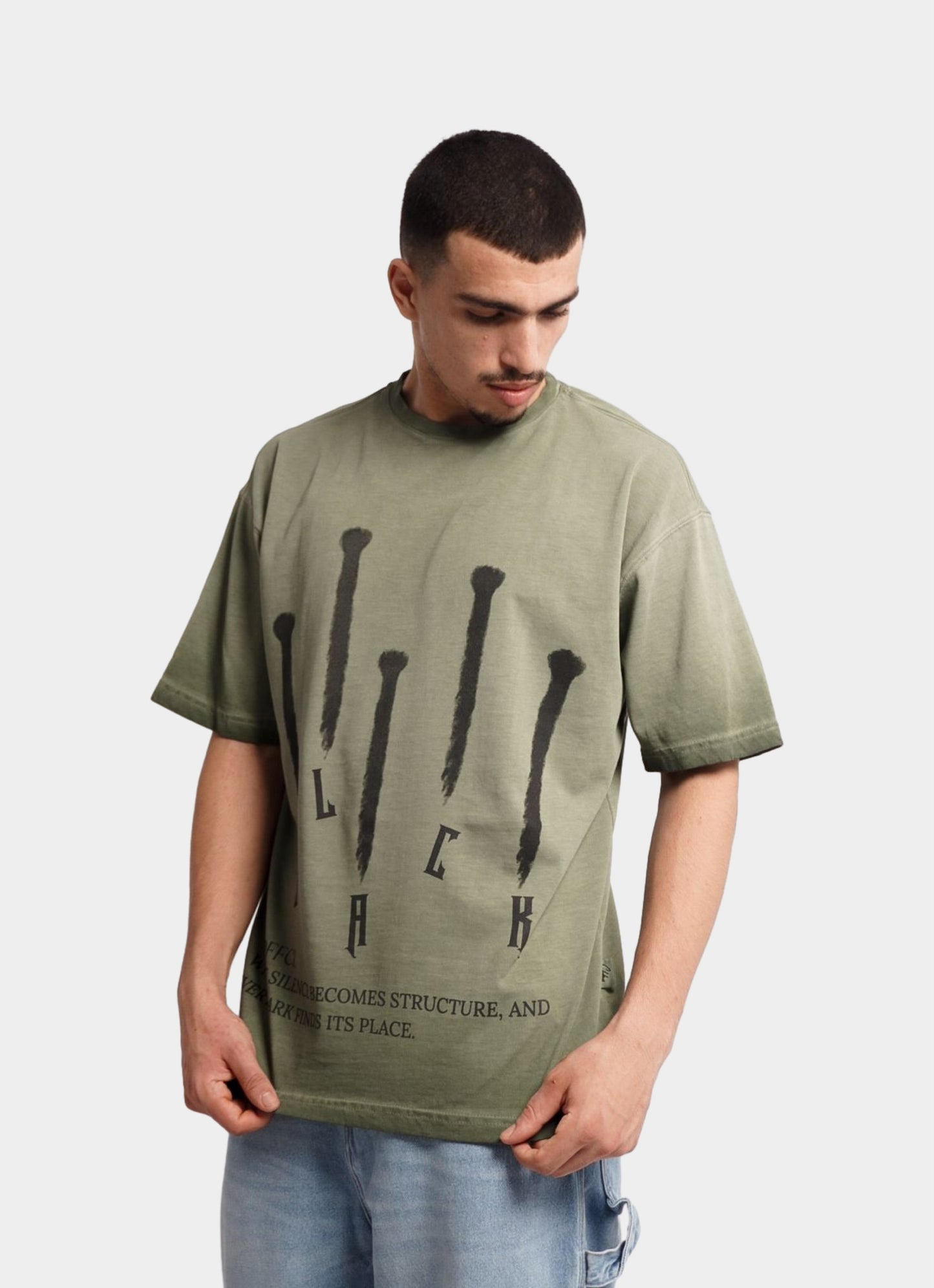 BLACK oversize t-shirt - GREEN