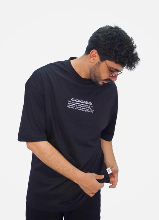 PURPUREA oversize t-shirt - BLACK