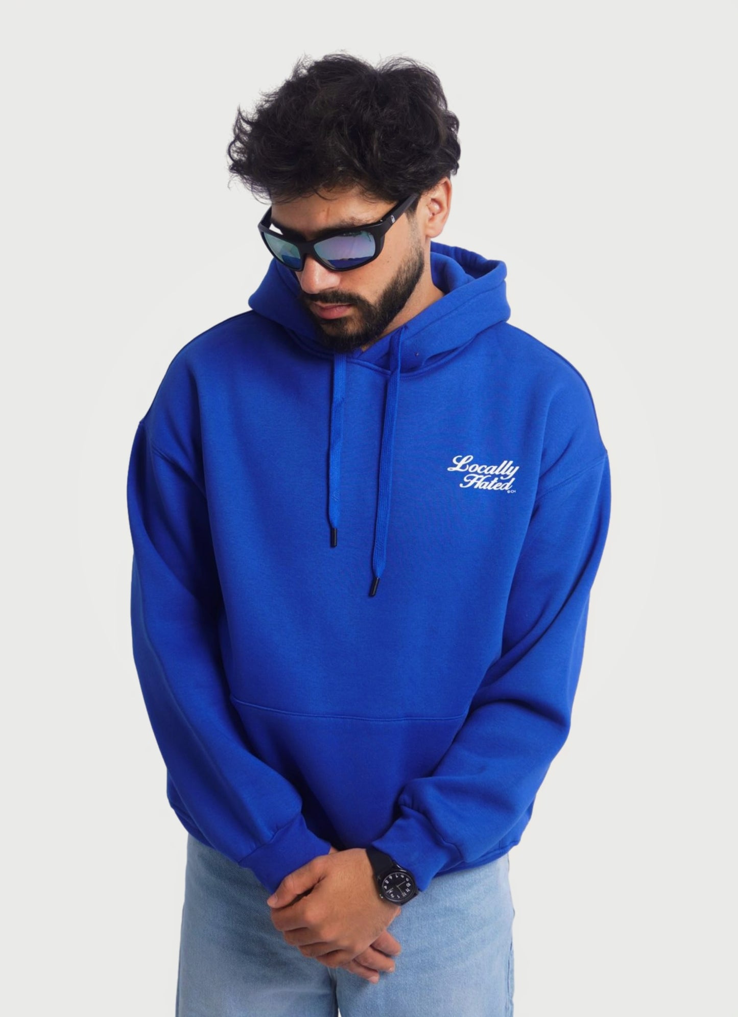 BLEU HOODIE ' LOCALLY HATED '