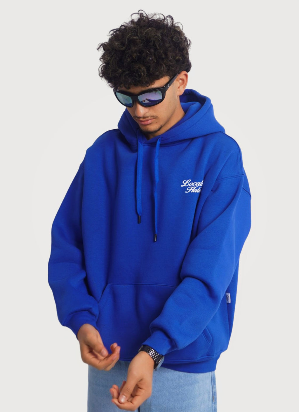 BLEU HOODIE ' LOCALLY HATED '