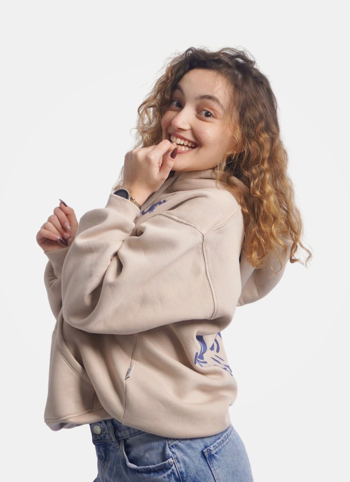 BEIGE HOODIE ' OOPS '