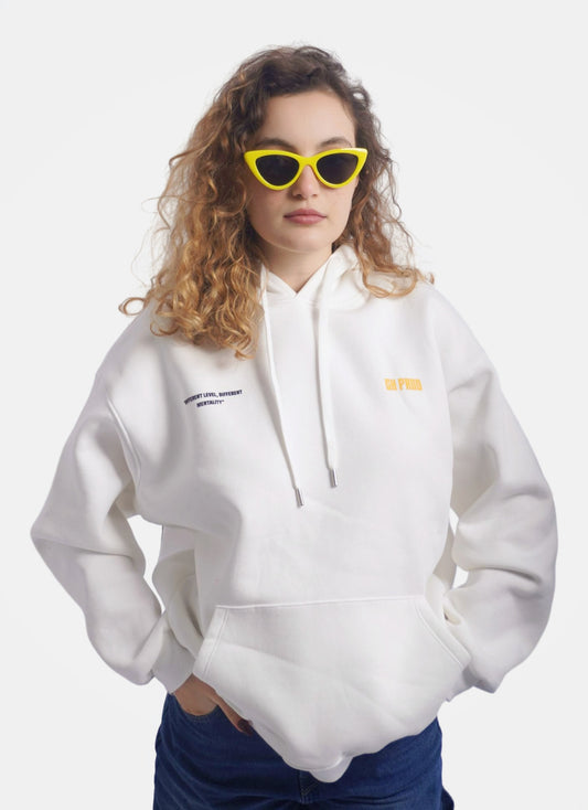 WHITE HOODIE ' MENTALITY '