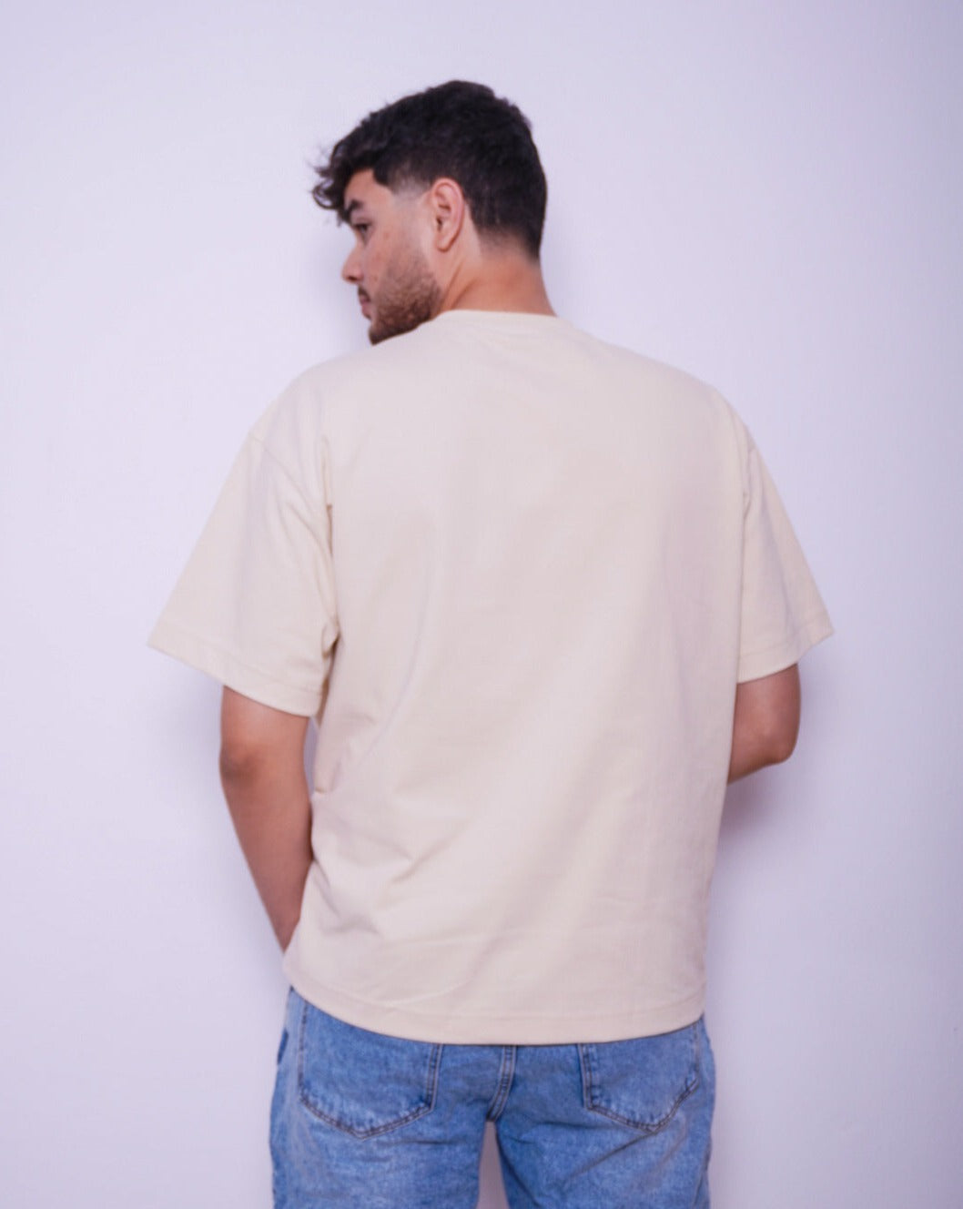 SIMPLE oversize t-shirt - BEIGE