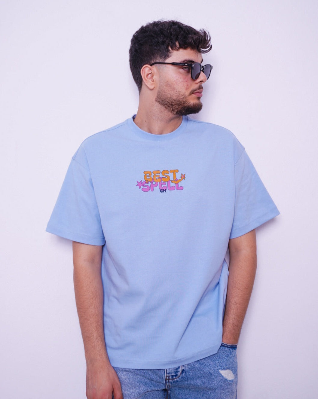 BEST SPELL oversize t-shirt - BLEU