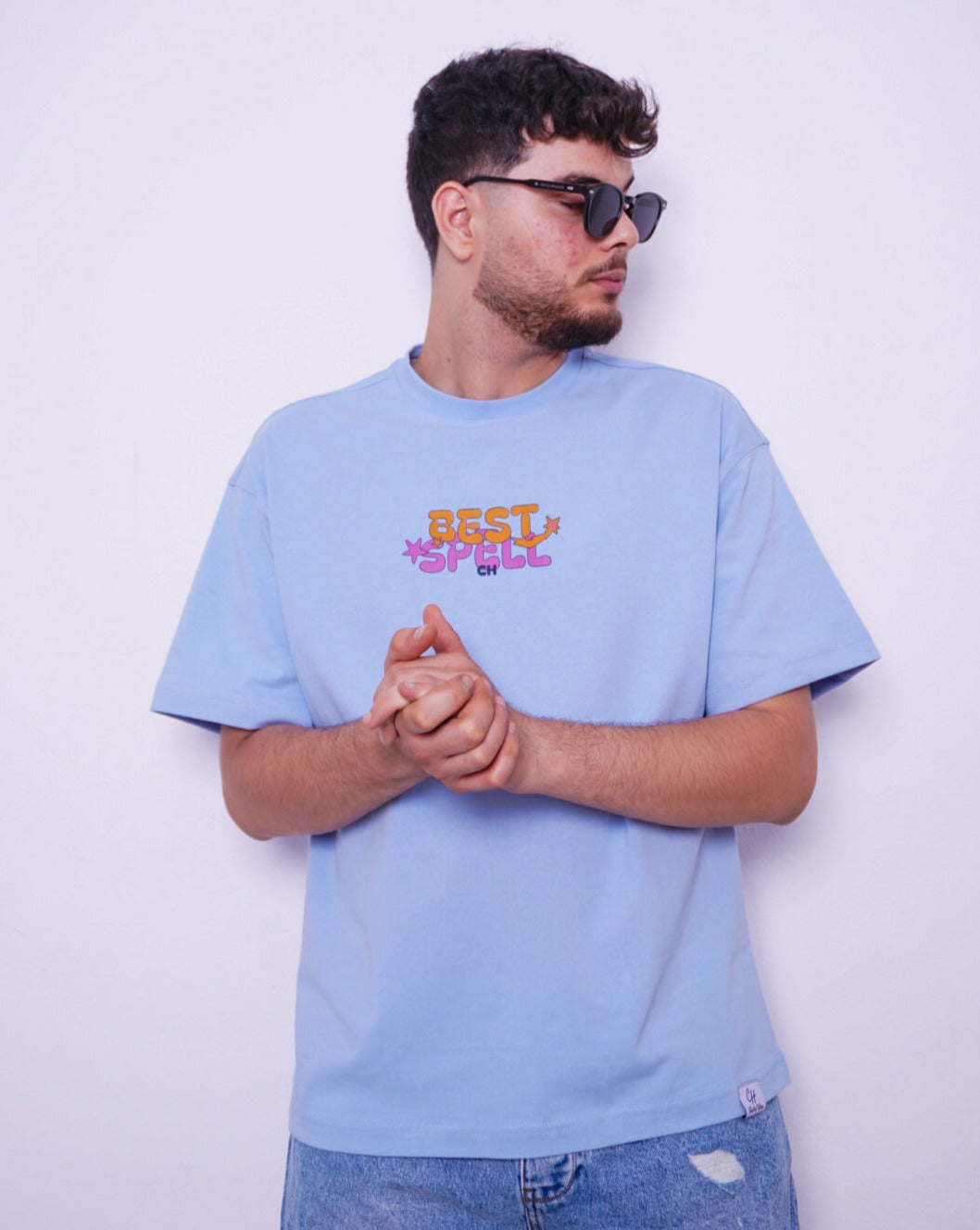 BEST SPELL oversize t-shirt - BLEU