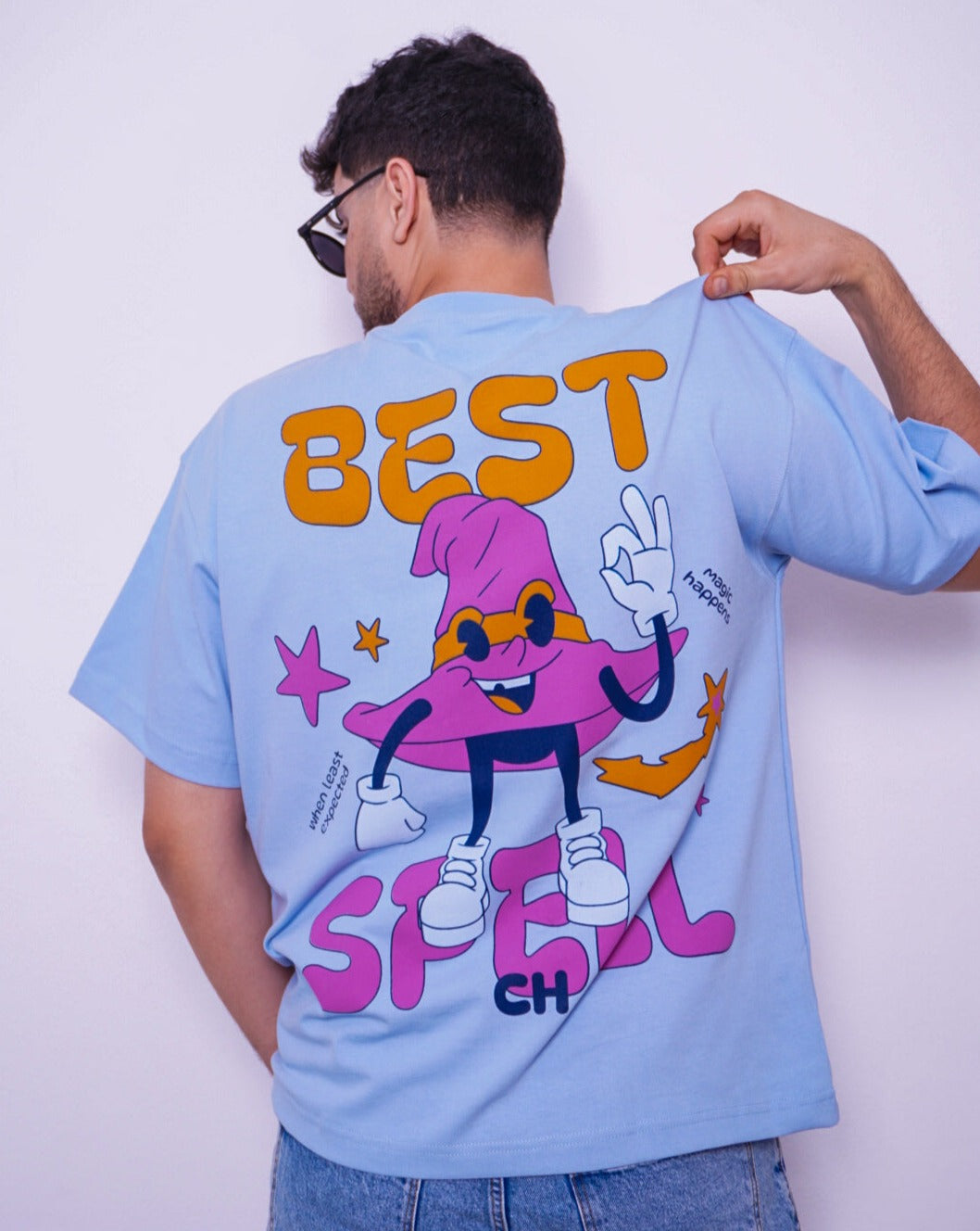 BEST SPELL oversize t-shirt - BLEU