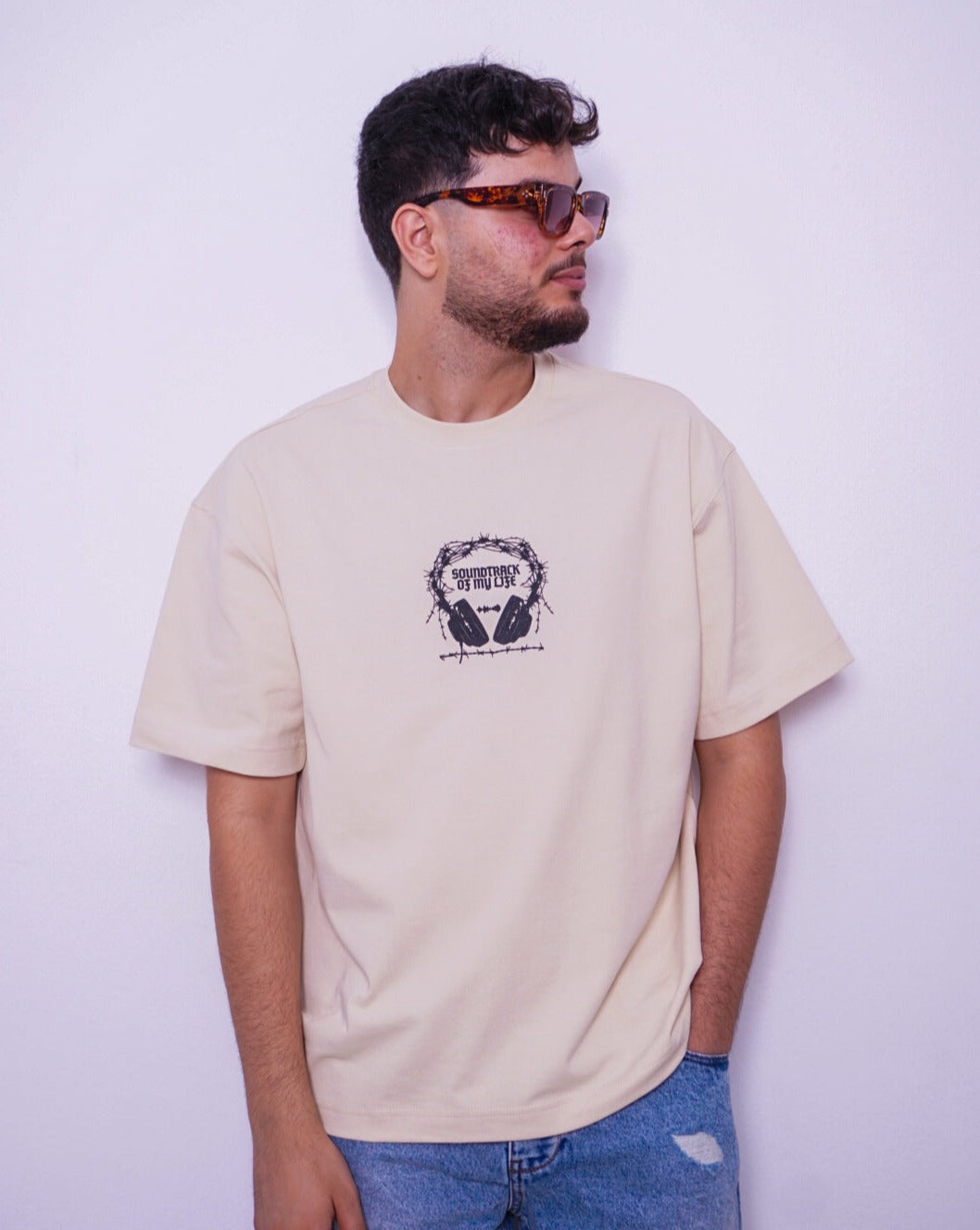 SOUND TRACK oversize t-shirt - BEIGE