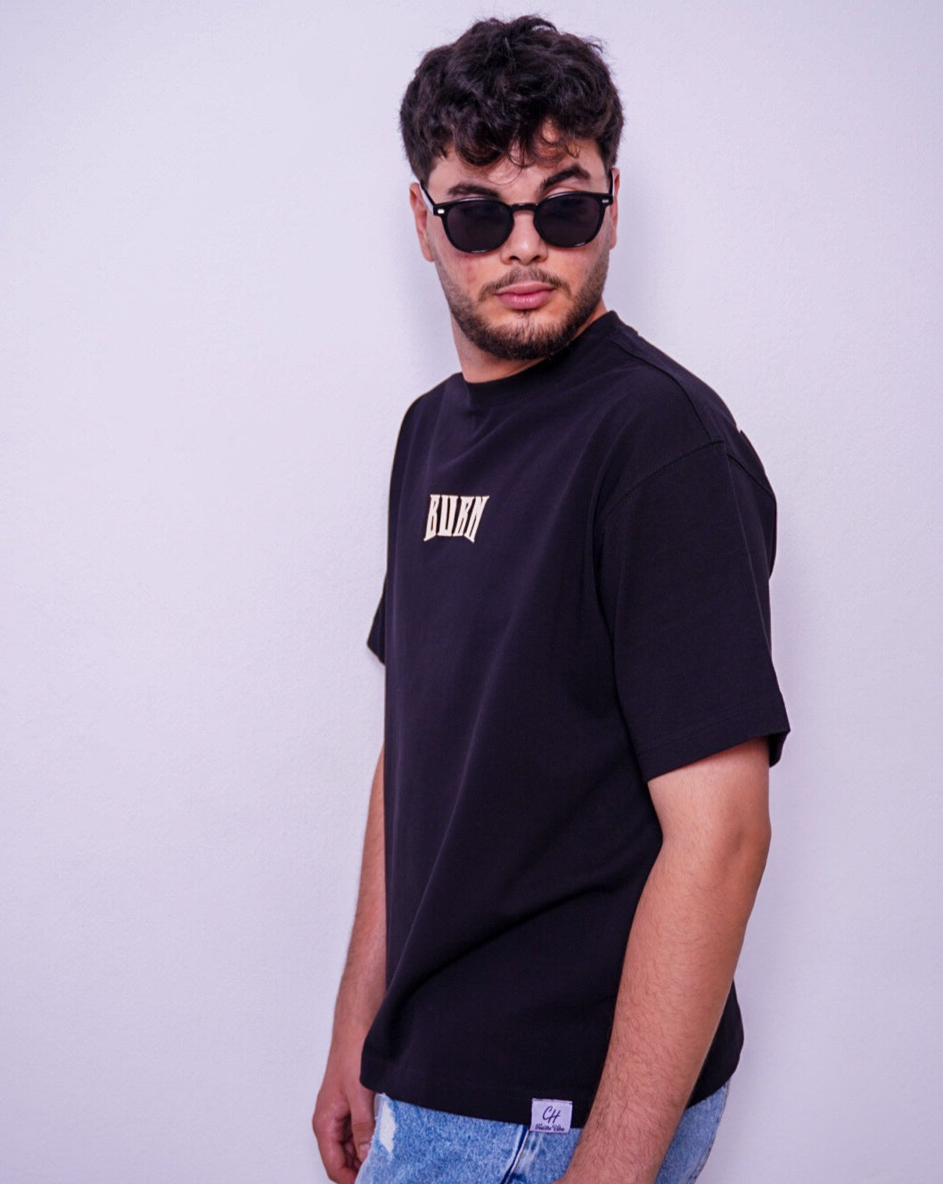 BURN oversize t-shirt - black