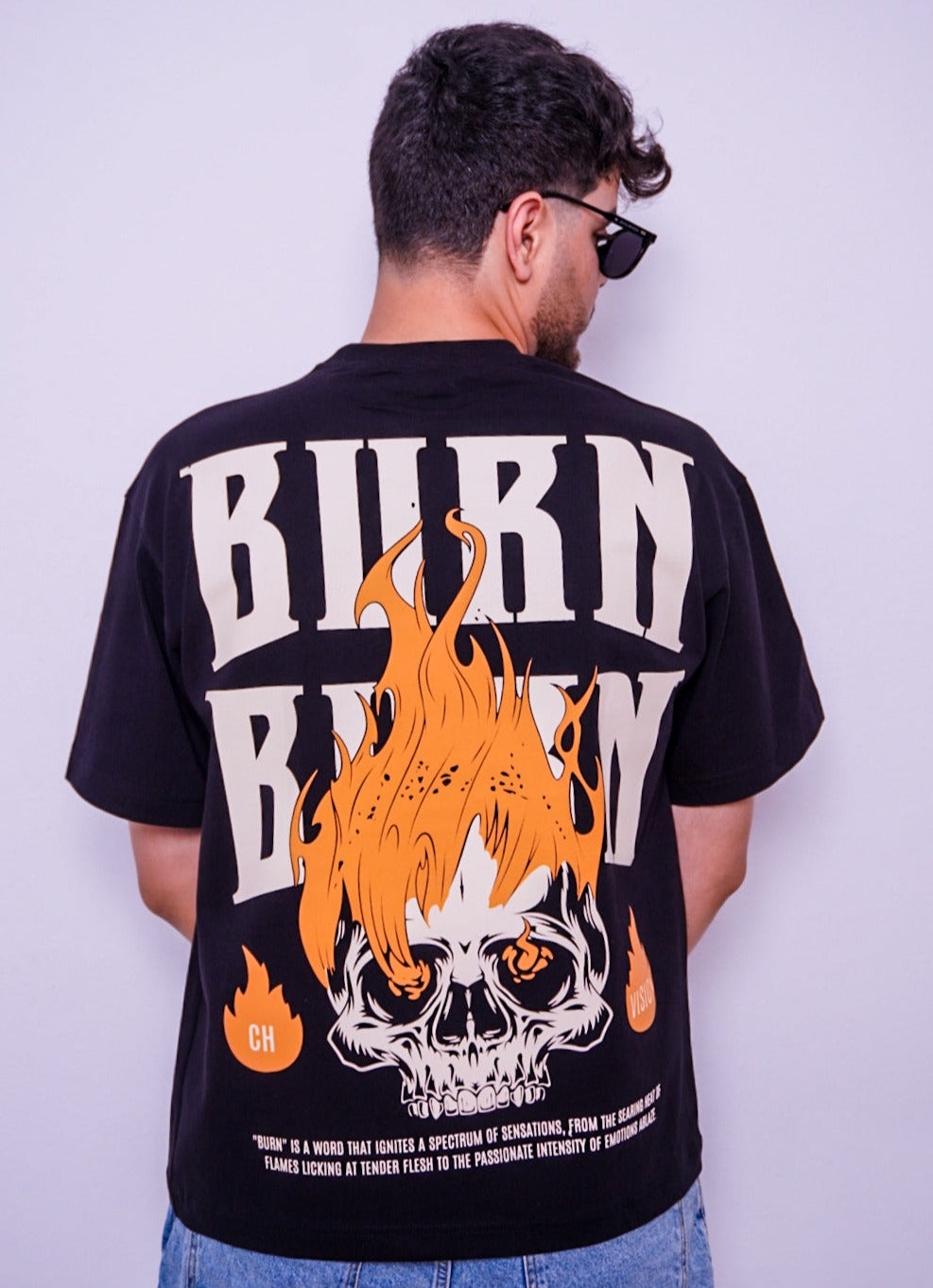 BURN oversize t-shirt - black