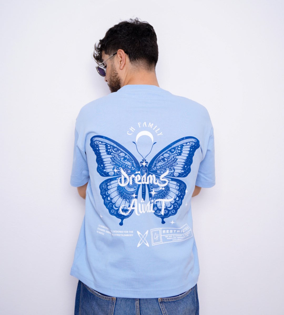 DREAMS AWAIT oversize t-shirt - BLEU