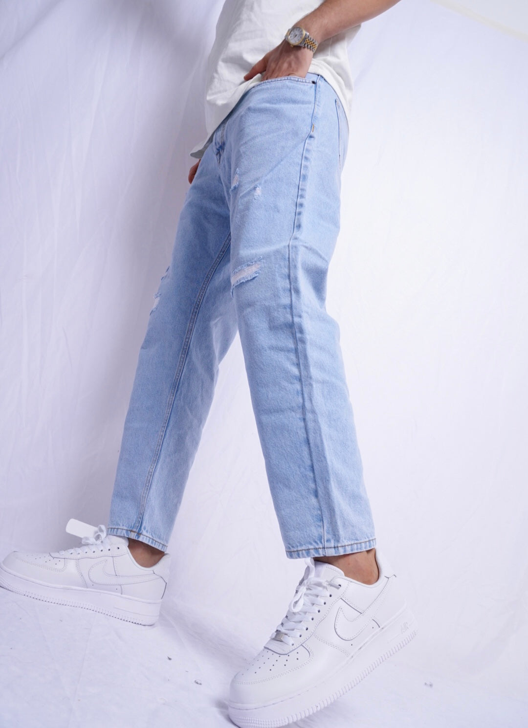 BOYFREIND JEANS - bleu clair