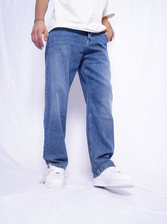 SIMPLE BAGGY JEANS - BLEU