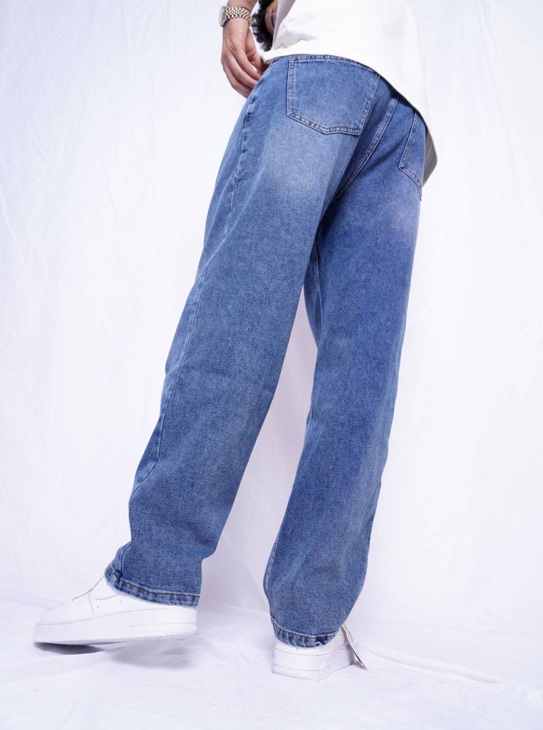 SIMPLE BAGGY JEANS - BLEU