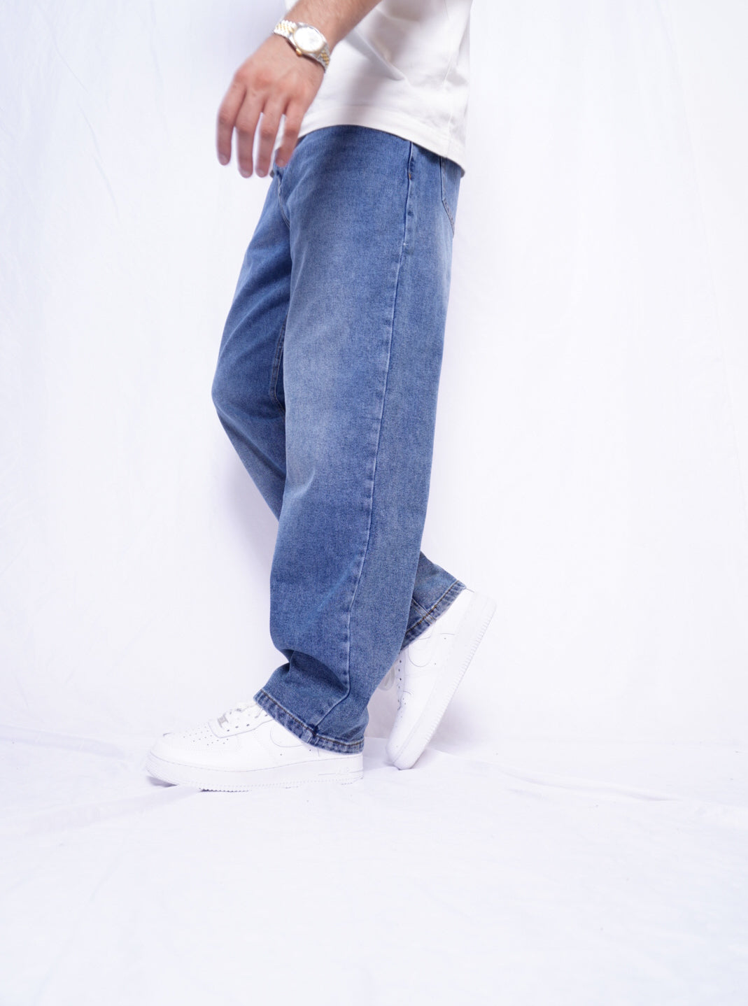 SIMPLE BAGGY JEANS - BLEU