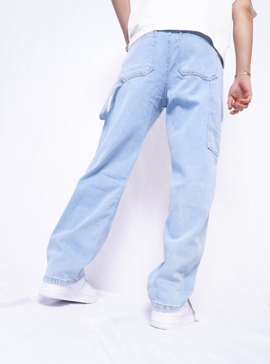 BAGGY  JEANS  ( 3 pocket  )   - bleu clair