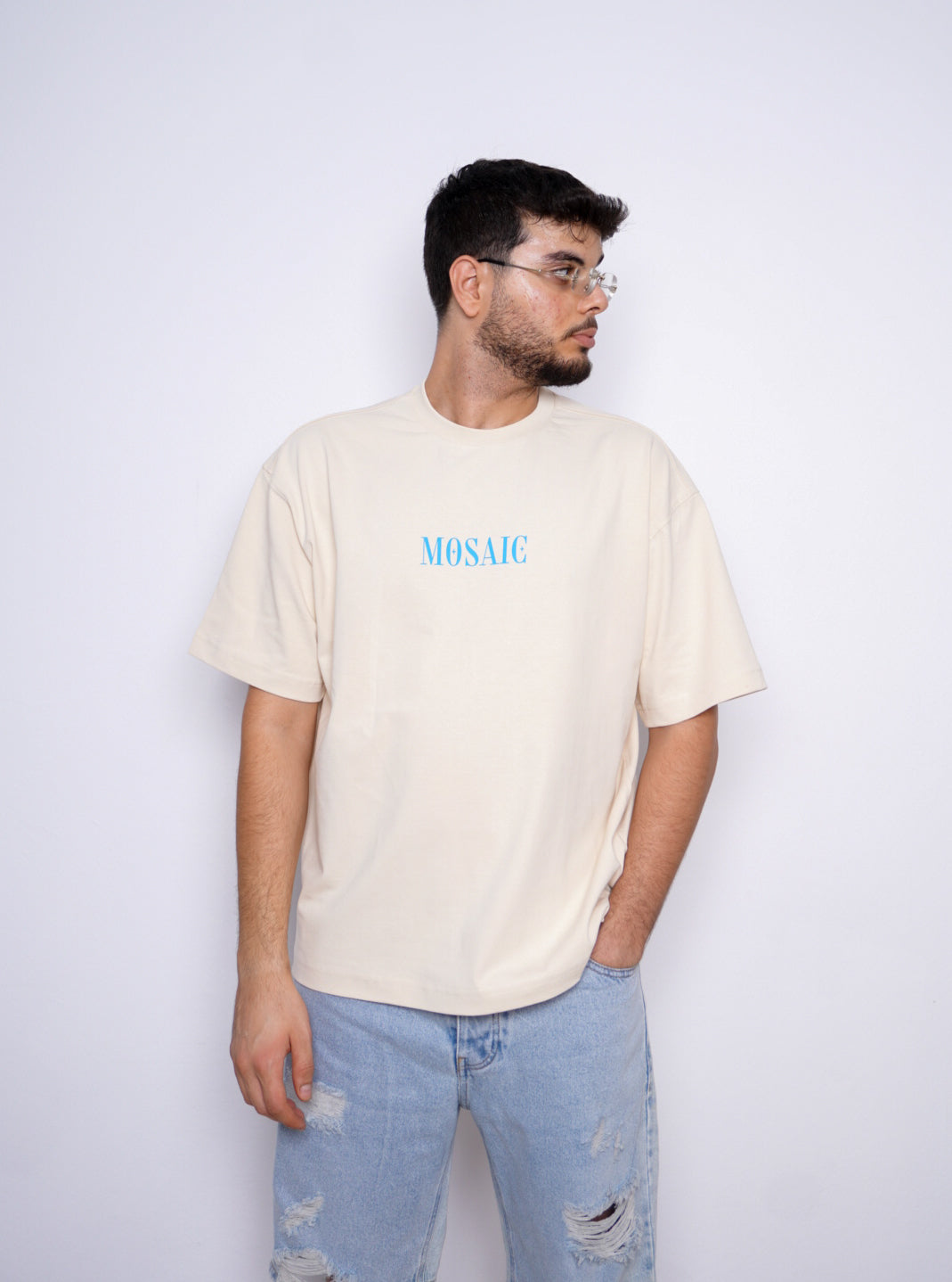 MOSAIC oversize t-shirt - BEIGE