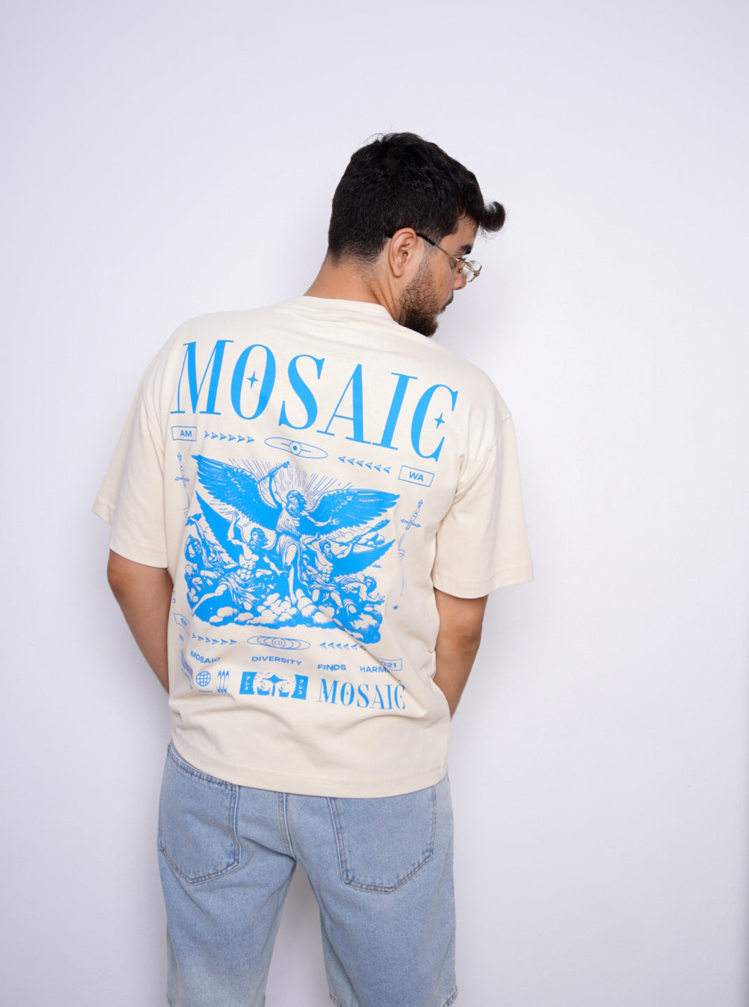 MOSAIC oversize t-shirt - BEIGE