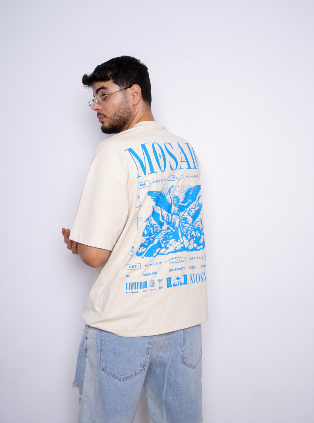 MOSAIC oversize t-shirt - BEIGE