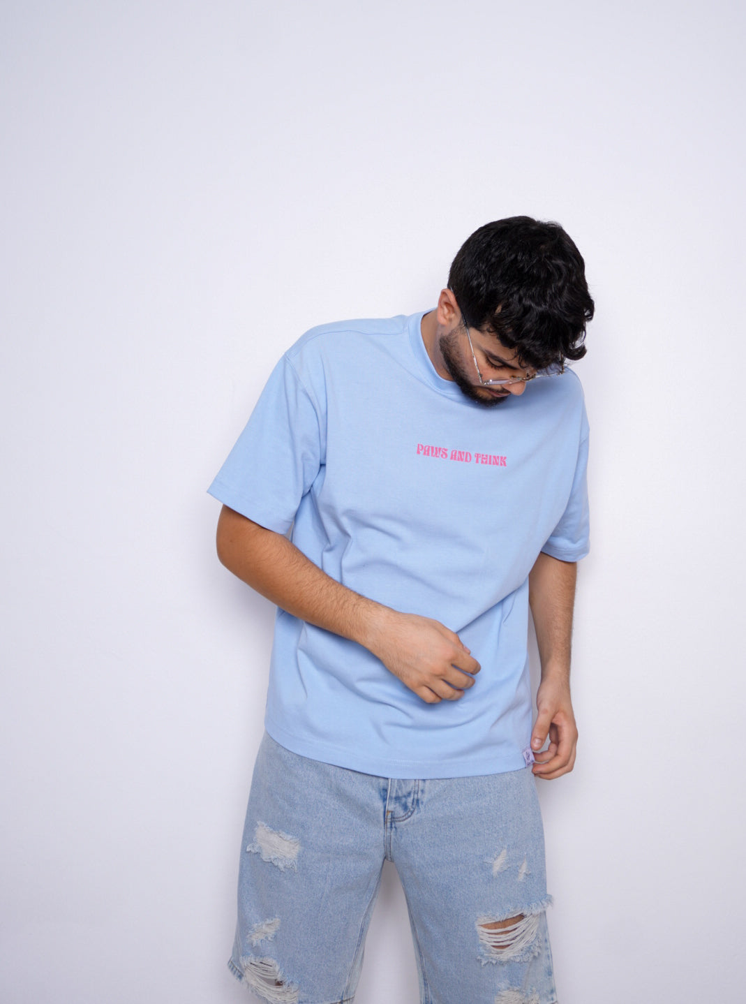 PAWS AND THINK oversize t-shirt - BLEU