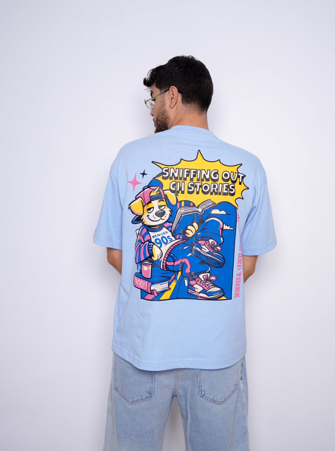 PAWS AND THINK oversize t-shirt - BLEU