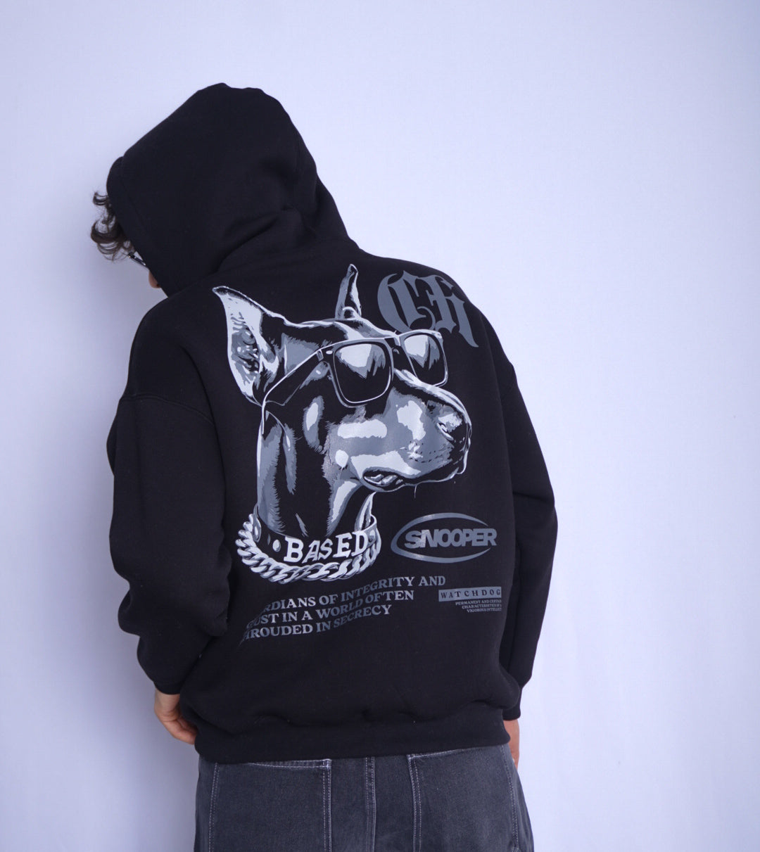 BLACK HOODIE ' SNOOPER '