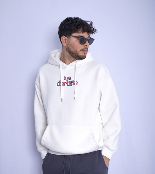 WHITE HOODIE ' LA VIE D'ARTISTE  '