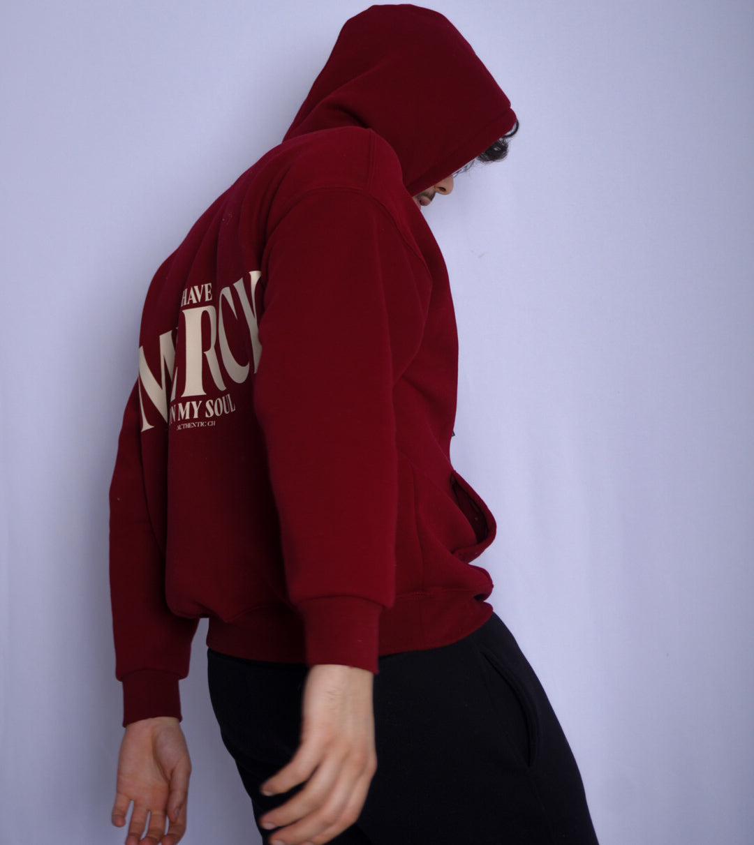 BURGUNDY  HOODIE ' MERCY '