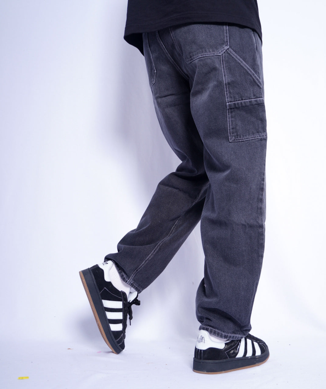 BAGGY  JEANS  ( 3 pocket  )   - GREY