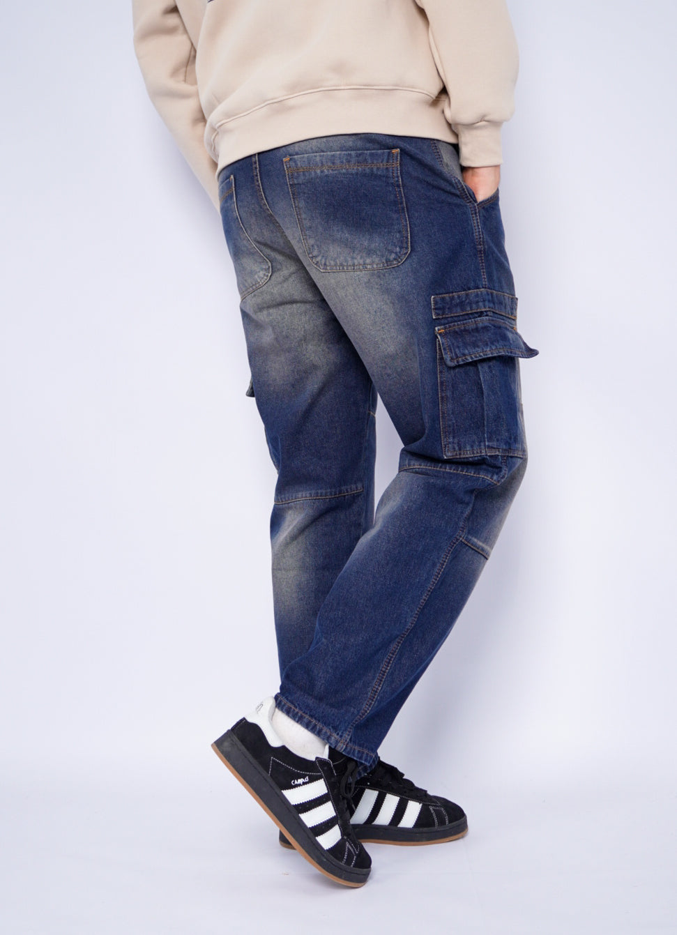 BAGGY CARGO  - DIRTY BLEU JEANS