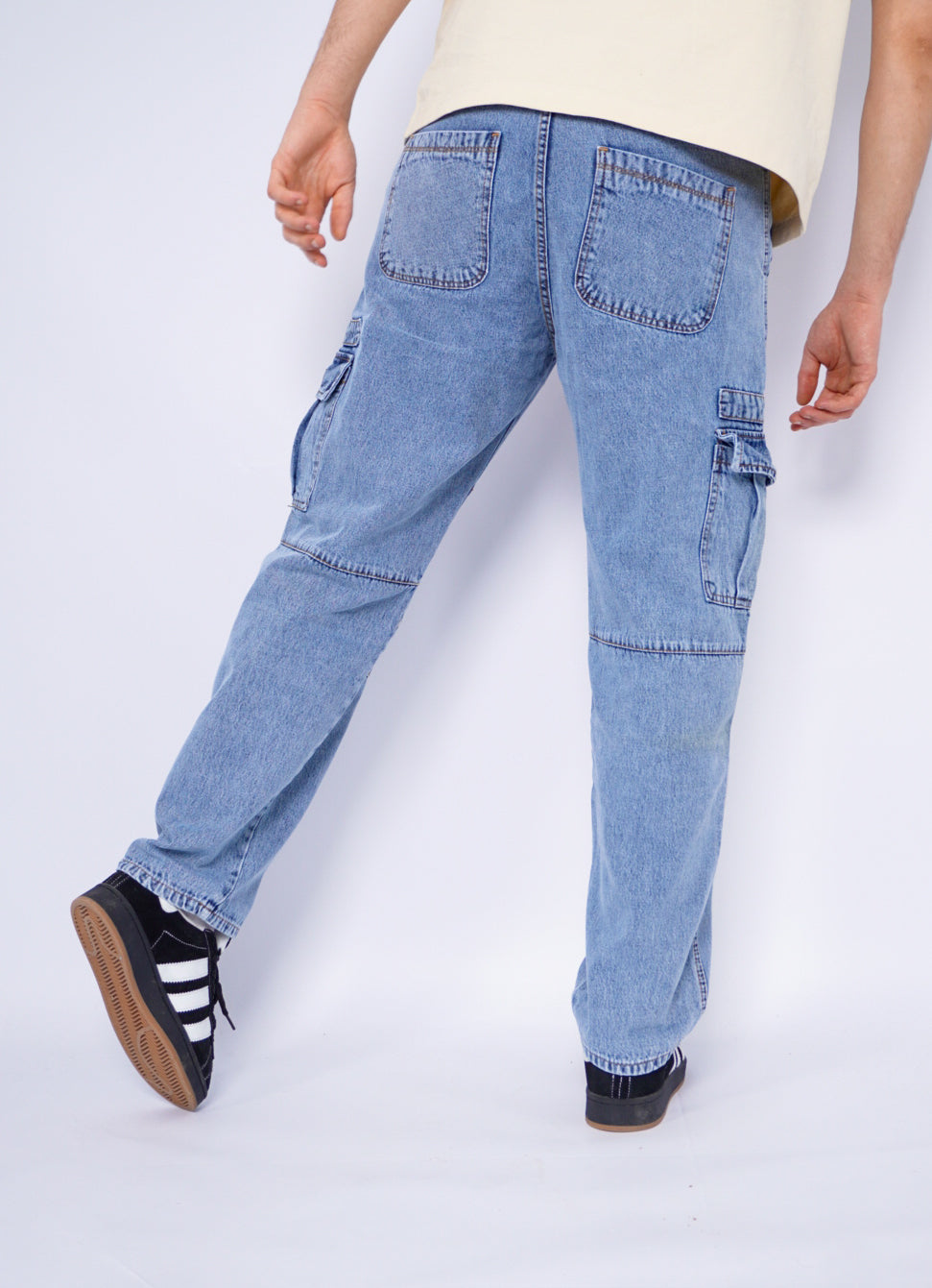 BAGGY CARGO  - 01 BLEU JEANS