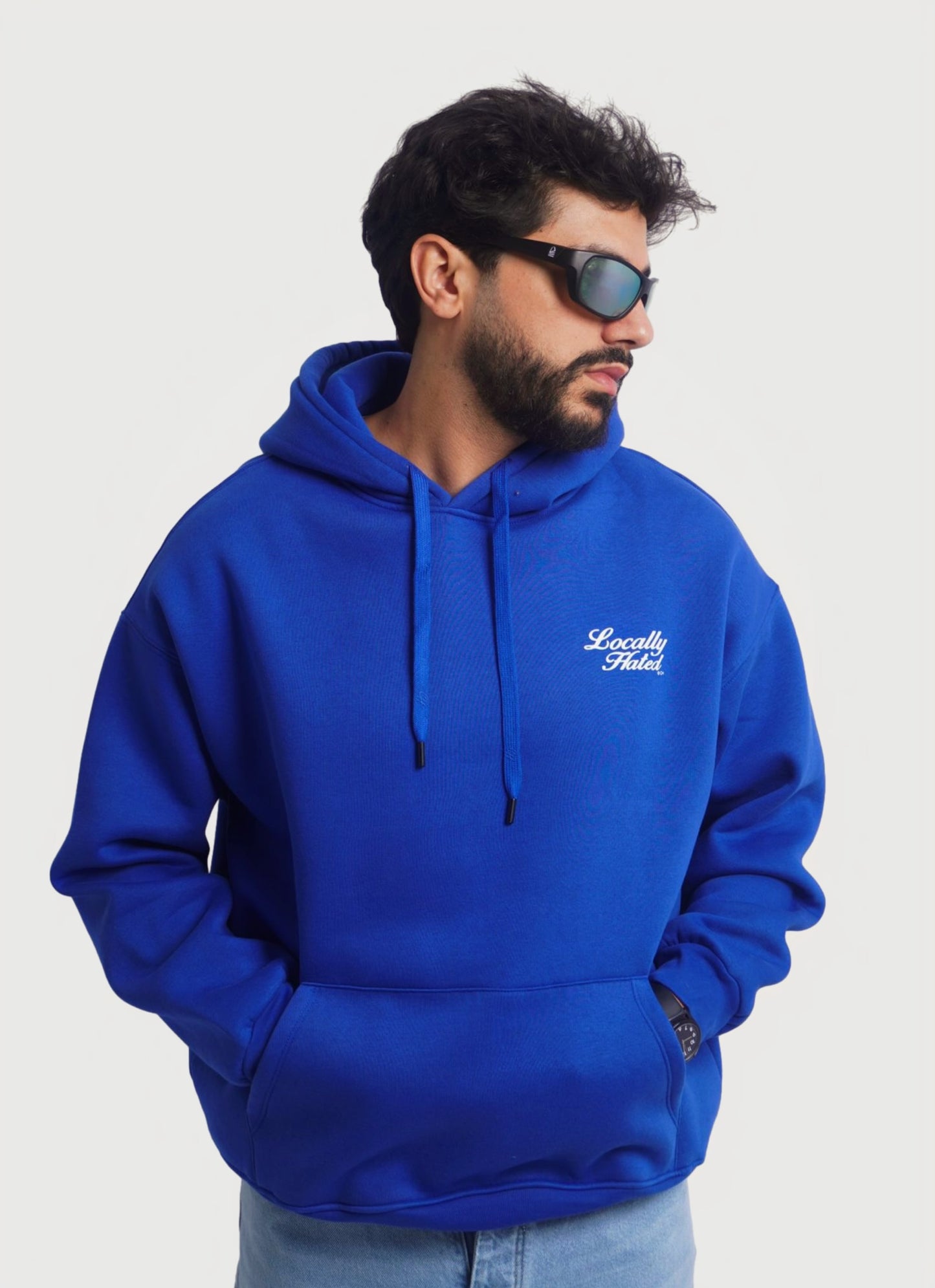 BLEU HOODIE ' LOCALLY HATED '