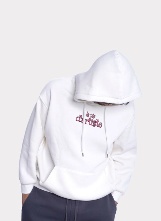 WHITE HOODIE ' LA VIE D'ARTISTE  '