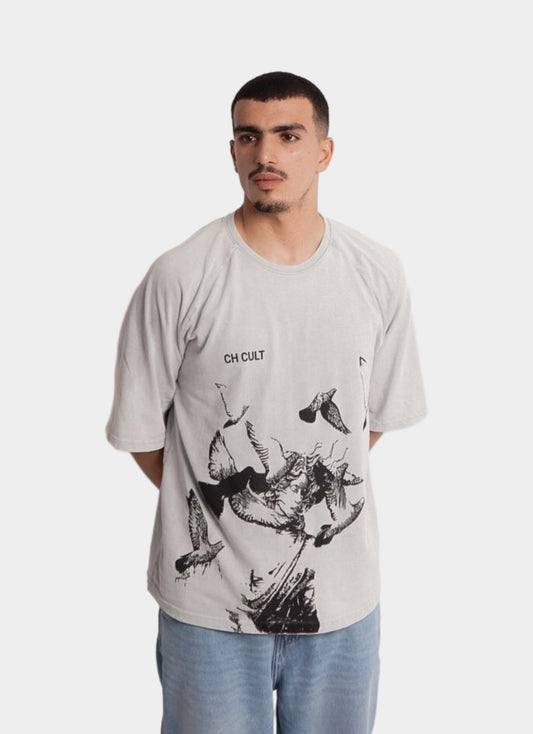 CH CULT oversize t-shirt - WASHED GREY