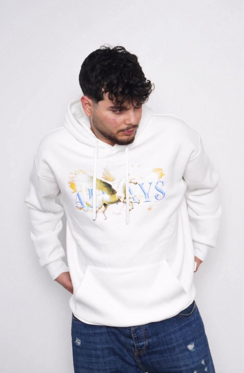 WHITE HOODIE ' ALWAYS '