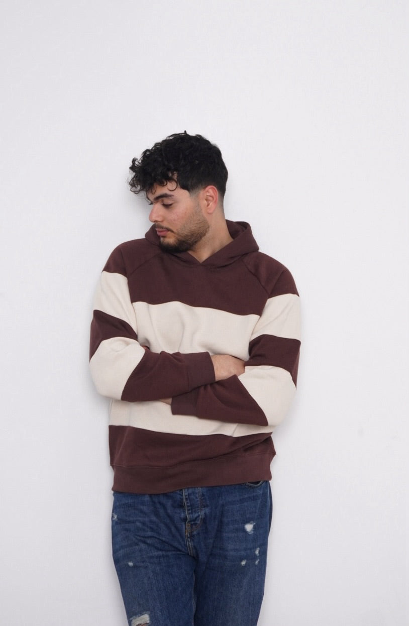 SIMPLE BEIGE & BROWN HOODIE