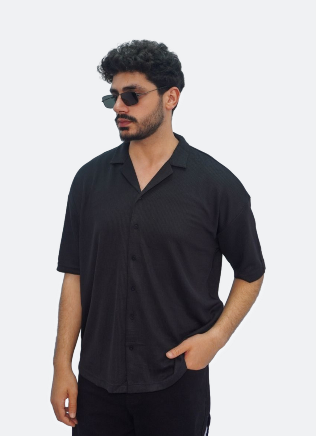 SIMPLE oversize shirt - BLACK