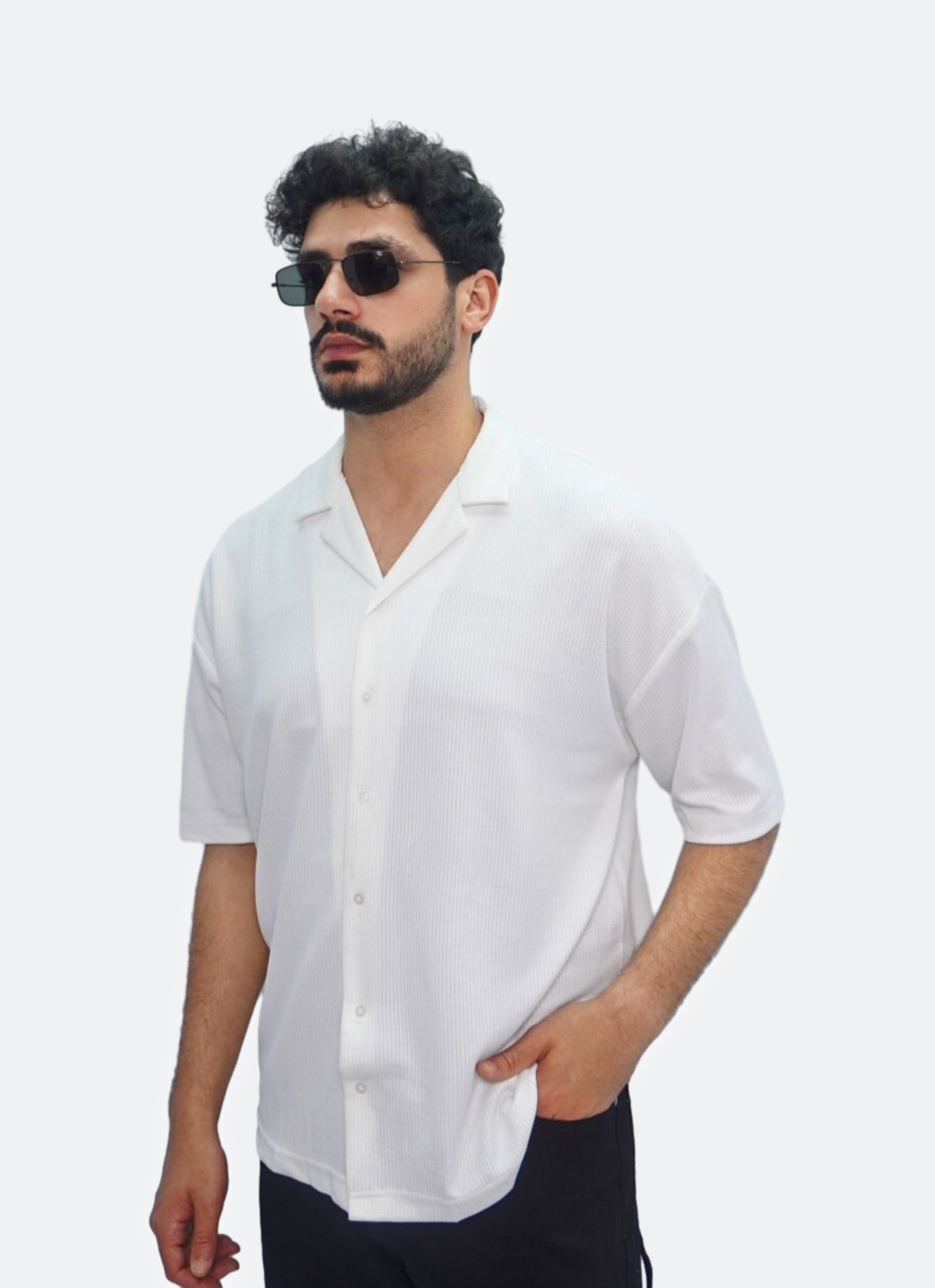 SIMPLE oversize shirt - WHITE
