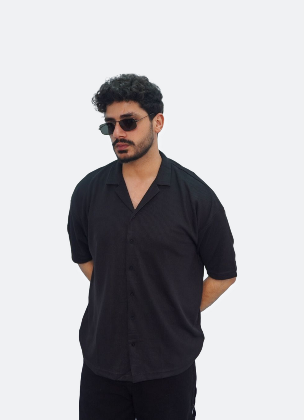 SIMPLE oversize shirt - BLACK