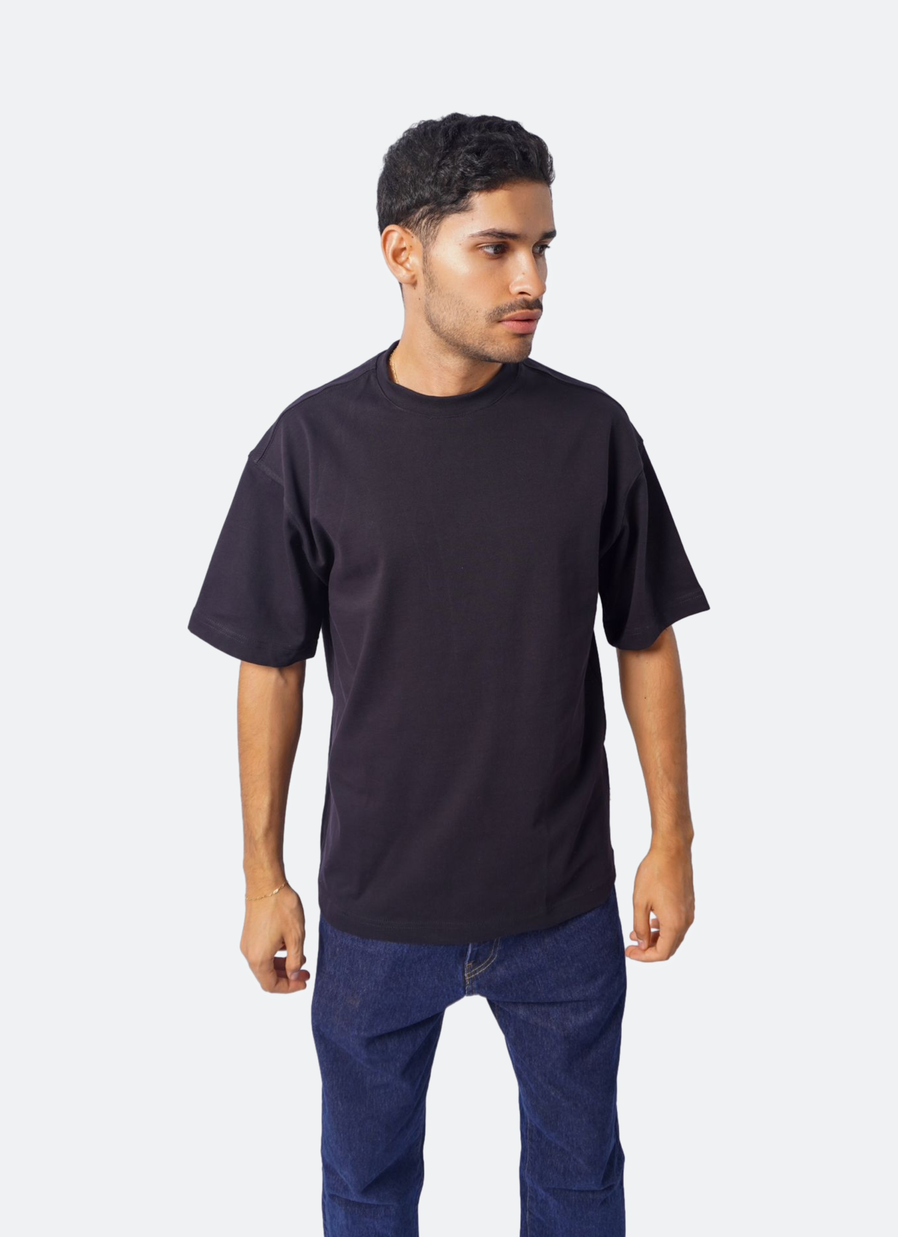 SIMPLE oversize t-shirt - BLACK
