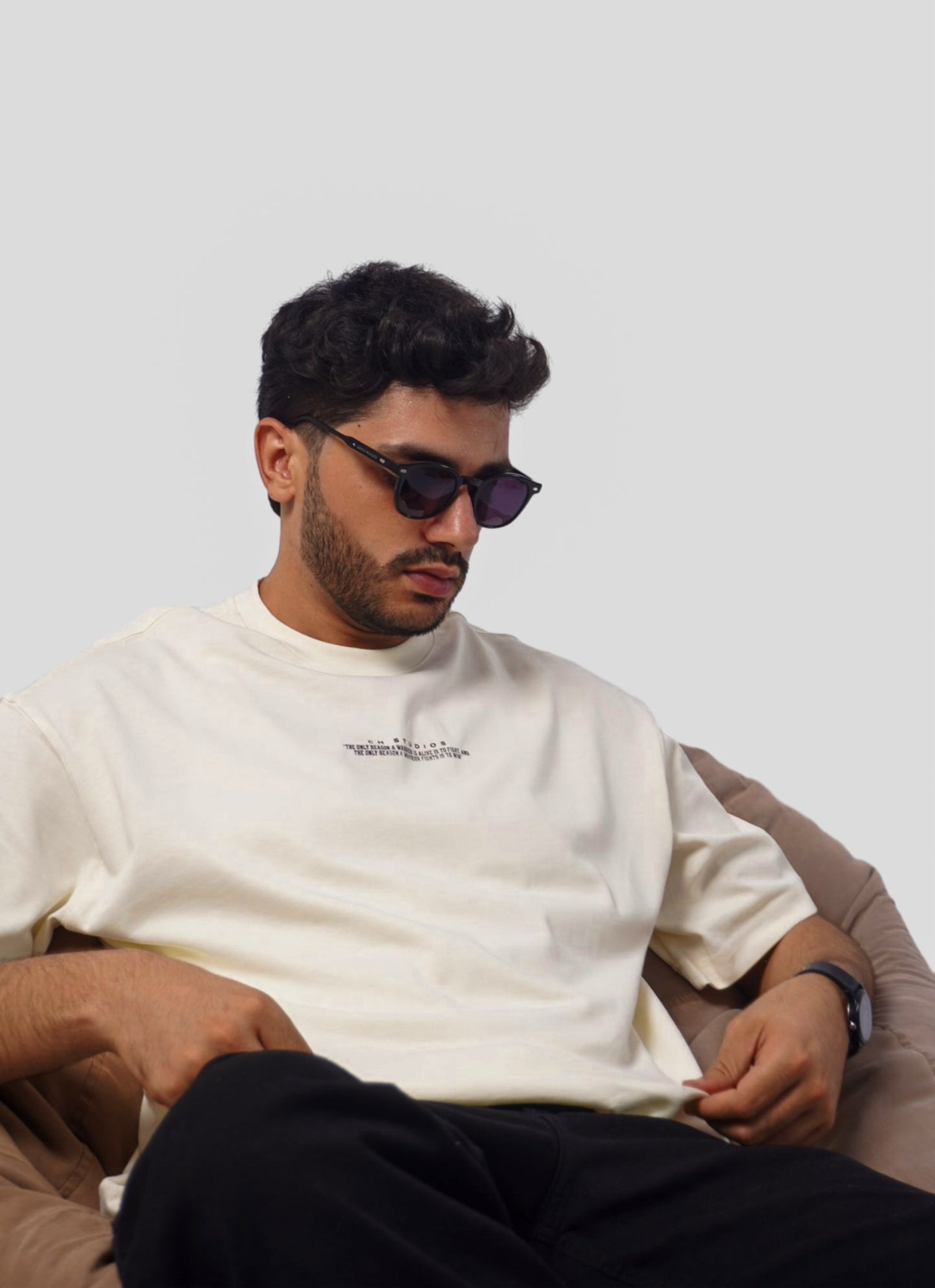 CONQUER oversize t-shirt - BEIGE
