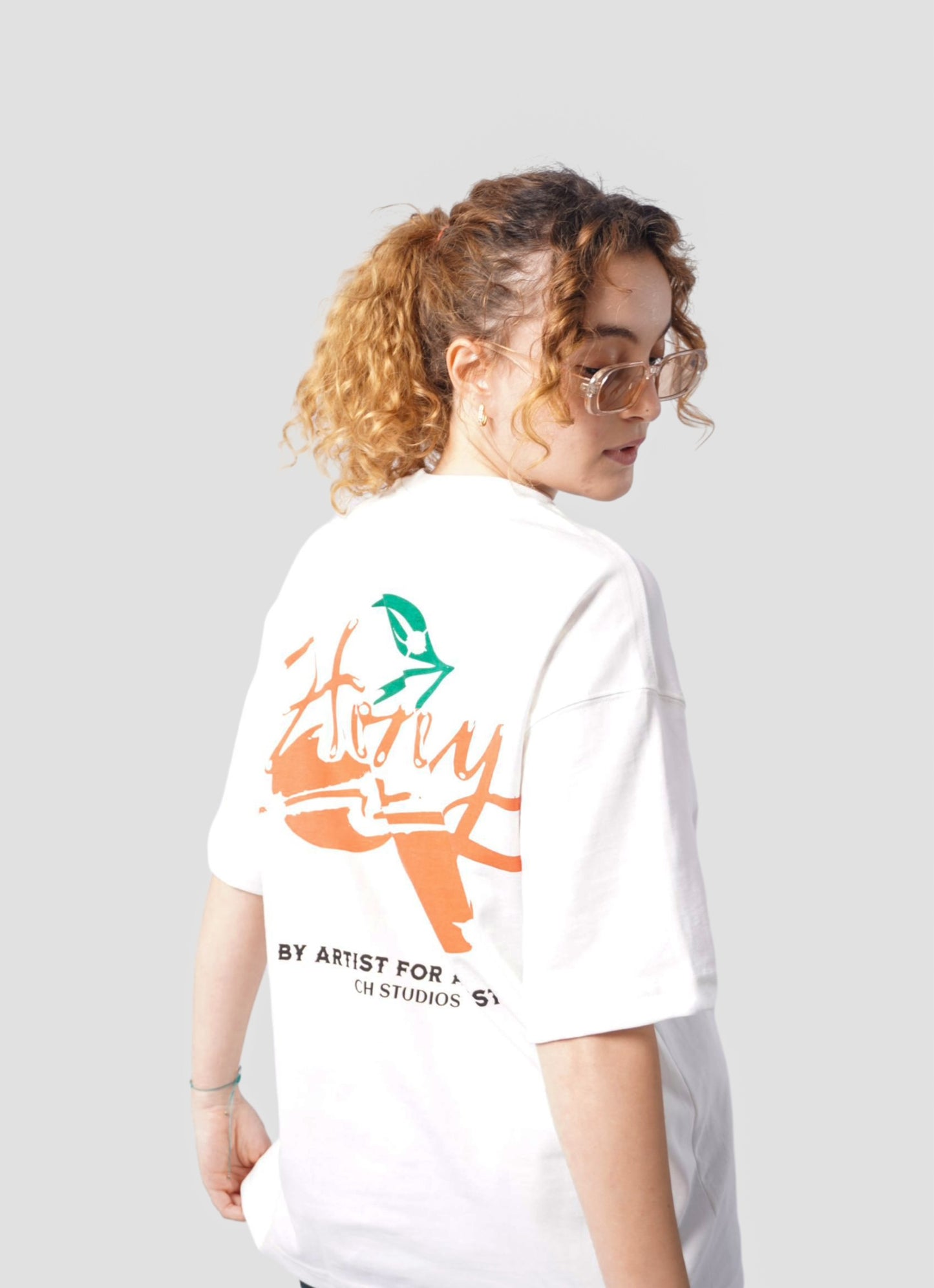 HONEY oversize t-shirt - WHITE