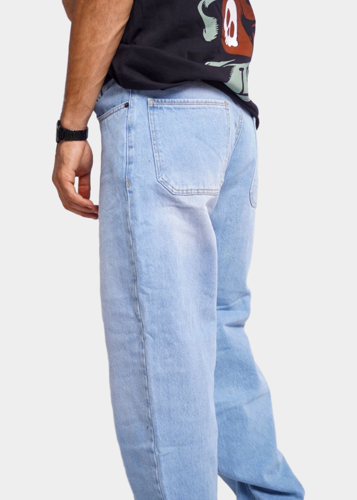 SIMPLE  BAGGY  JEANS    -  BLEU CLAIR