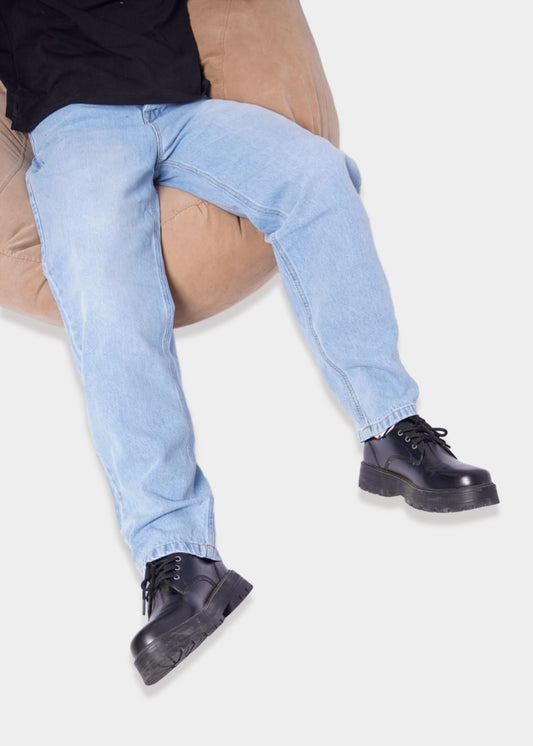 SIMPLE  BAGGY  JEANS    -  BLEU CLAIR