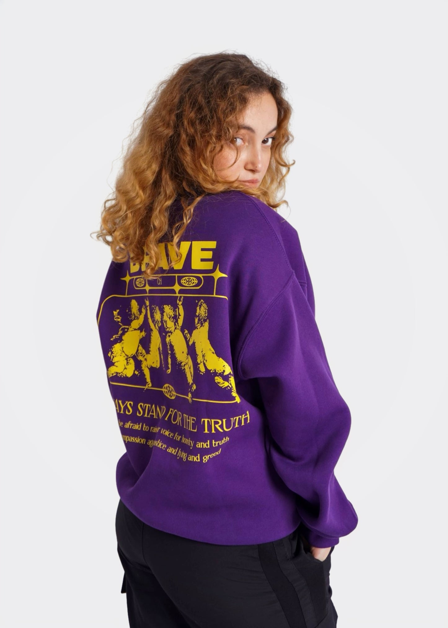 PURPLE SWEATSHIRT ' BRAVE '