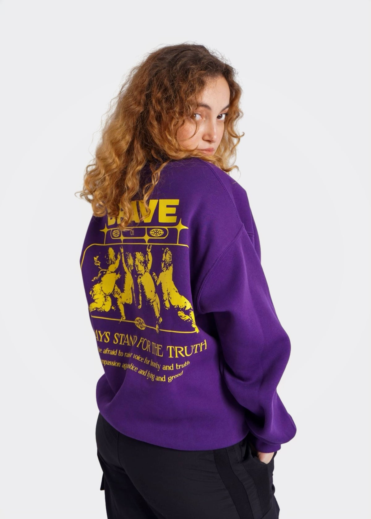 PURPLE SWEATSHIRT ' BRAVE '